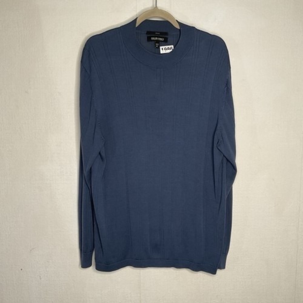 NWOT Murano Teal Long Sleeve MockNeck Sweater Men Size XL China 100% Silk